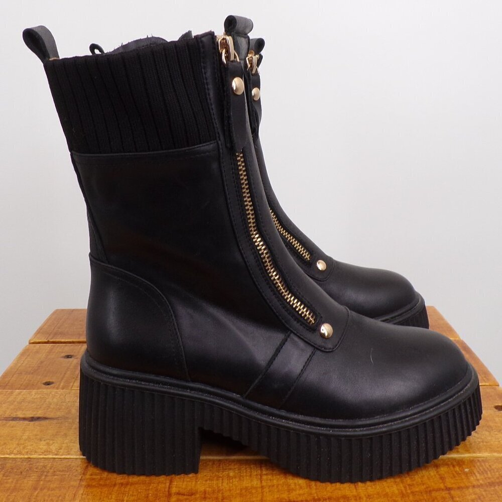 Leather Moto Black Boots Belle & Bloom More To Come Women Us 5 - 5.5 Eu 36. Euc — image 3 of 8